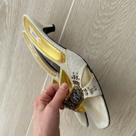 Vintage Prada Bejeweled Kitten Heels - Picture 4 of 6